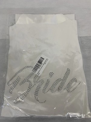 Bride Getting Ready Robe, White Silky With Silver Bling Letters One Size