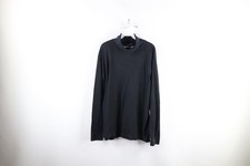 Vtg 90s Streetwear Mens XL Faded Blank Long Sleeve Turtleneck T-Shirt Black USA