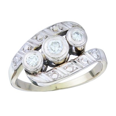Ring brilliant 585 Yellow gold antique