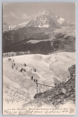 Chamonix Glacier des Bossons & Aiguille du Midi JJ 2886, 1904 gebraucht Panorama