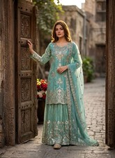 BOLLYWOOD DRESS INDIAN PAKISTANI SALWAR KAMEEZ READY TO WEAR SUIT WEDDING PARTY