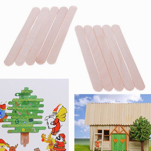 400 Pcs Mini Wood Stick Craft Handmade Ice Cream Sticks Wooden DIY - Imagen 7 de 11