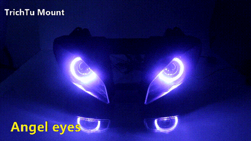 Conjunto de faros delanteros con LED Angel Devil Eye aptos para Yamaha YZF-R6 2008-2016 - Imagen 2 de 24