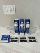 PurePlus RWF4700AC Water Filter 3 Pack & AF004 Carbon Air Filter 3 Pack