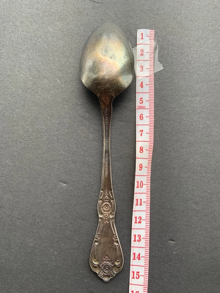 1847 Rogers Bros. 6" Silver Fancy Floral Roses Spoon - Image 2 of 2