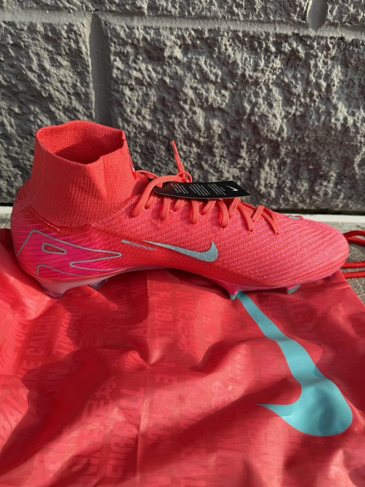 Nike Mens 13 Mercurial Superfly 10 Elite FG Soccer Cleats Ember Glow FQ1454-800 - Image 3 of 4