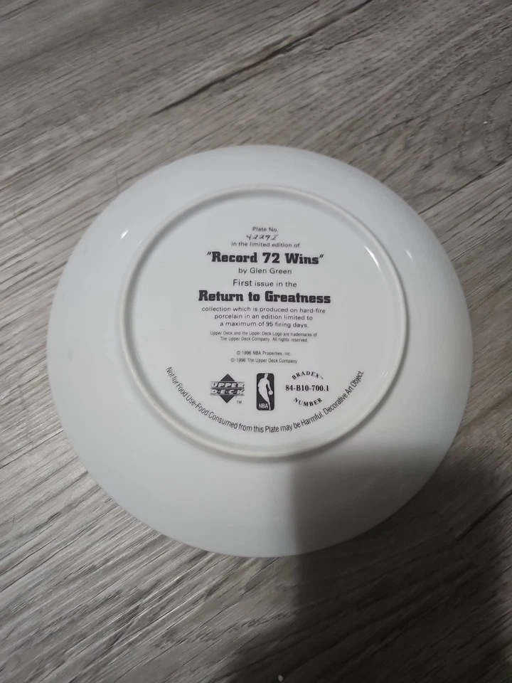 Michael Jordan 1996 cubierta superior regreso a la grandeza placa récord 72 victorias ¡sellado! Foto 2 de 4
