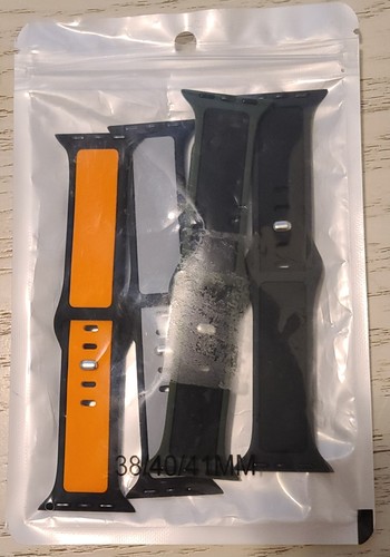 4-Pack Sport Bands for Apple Watch 38/40/41 mm -Soft Silicone Strap New - Photo 3 sur 4