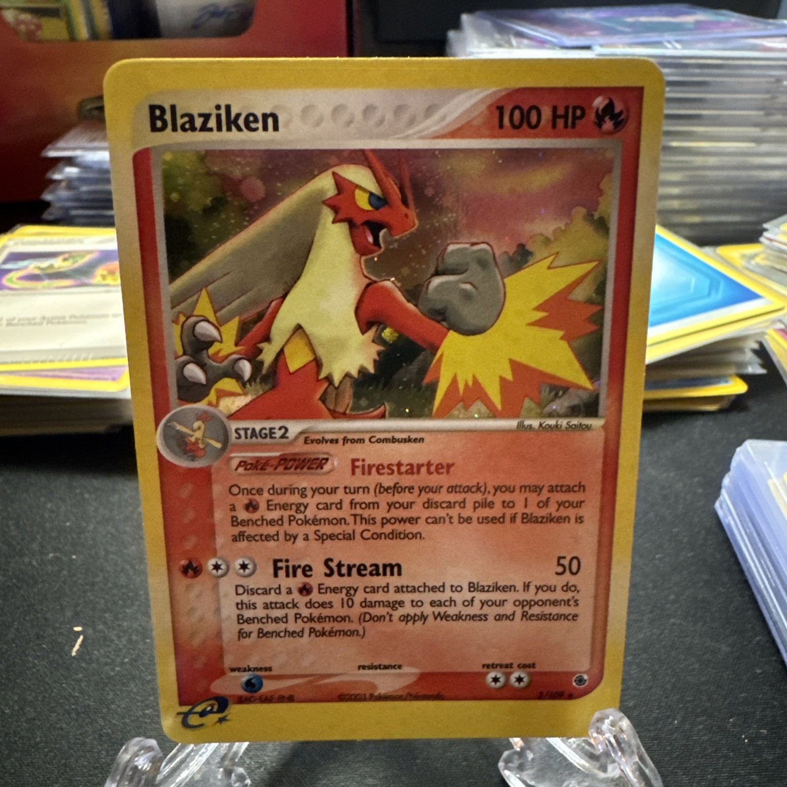 Blaziken - 3/109 - Pokemon Ruby & Sapphire Holo Card Card NM Pack Fresh