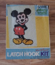 VTG Gallery Crafts 8204K Disney Mickey Latch Hook Kit 17" X 27" Rug OPEN BOX