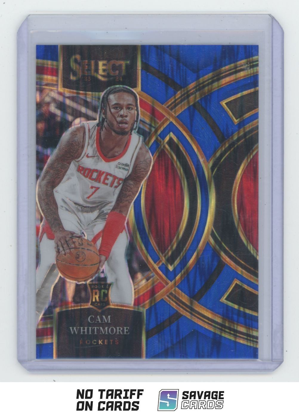 2023-24 Panini Select Blue Flash Cam Whitmore RC /99 #118 Houston Rockets