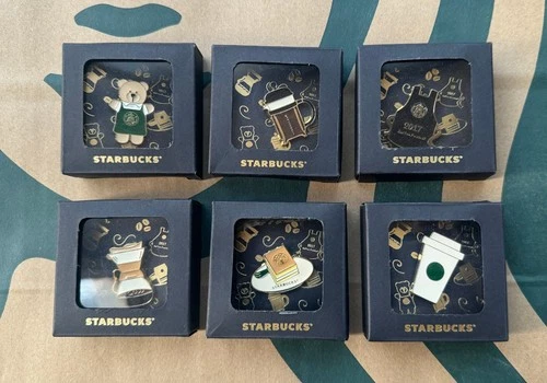 2017 China Starbucks coffee Anniversary Celebration 6 different pins gift boxes
