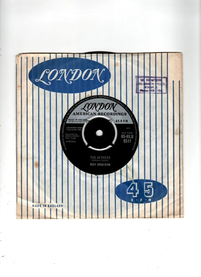 ROY ORBISON - DREAM BABY / THE ACTRESS. UK ORIG 1962 7" & CO/SLEEVE. N/MINT - Image 2 of 2