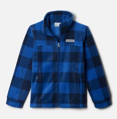 NWT Columbia Jacket Boys  Size XL  Blue Plaid Zing III Printed Fleece $35