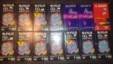 14 VHS BASF & Fujifilm T 160 Tapes  Pre-recorded In The  1990s Sold  As  blanks 
