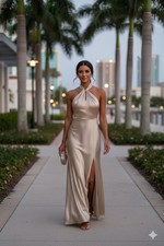 Birdy Grey - Monica Satin Bridesmaid Dress - Neutral Champagne XS