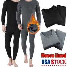 Mens Ultra Soft Fleece Lined Thermal Top & Bottom Long John Underwear Pants new