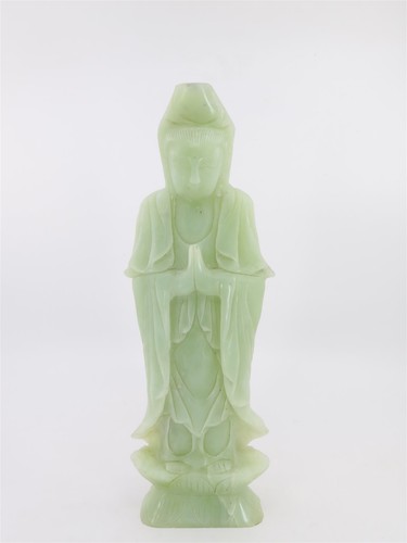 Vintage Chinese Carved Guan Yin Figurine 11.5" tall