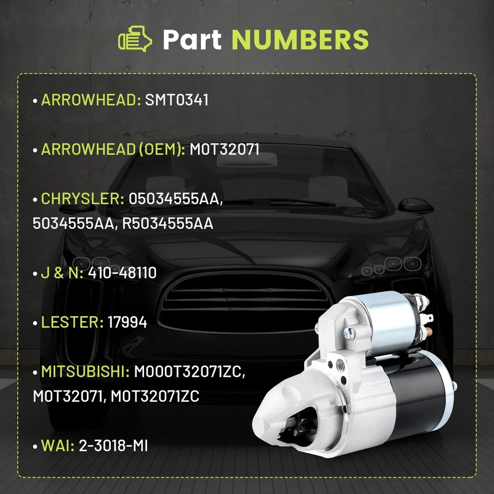 1PC Starter For 2007-2012 Dodge Caliber 2007-2017 Jeep Compass Patriot L4 17994 Foto 3 de 4