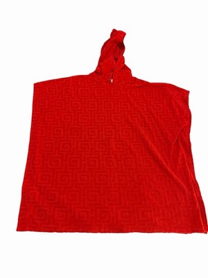 Shiwi Red Hooded Beach Towel Poncho Cover-Up | Kids XL (140)