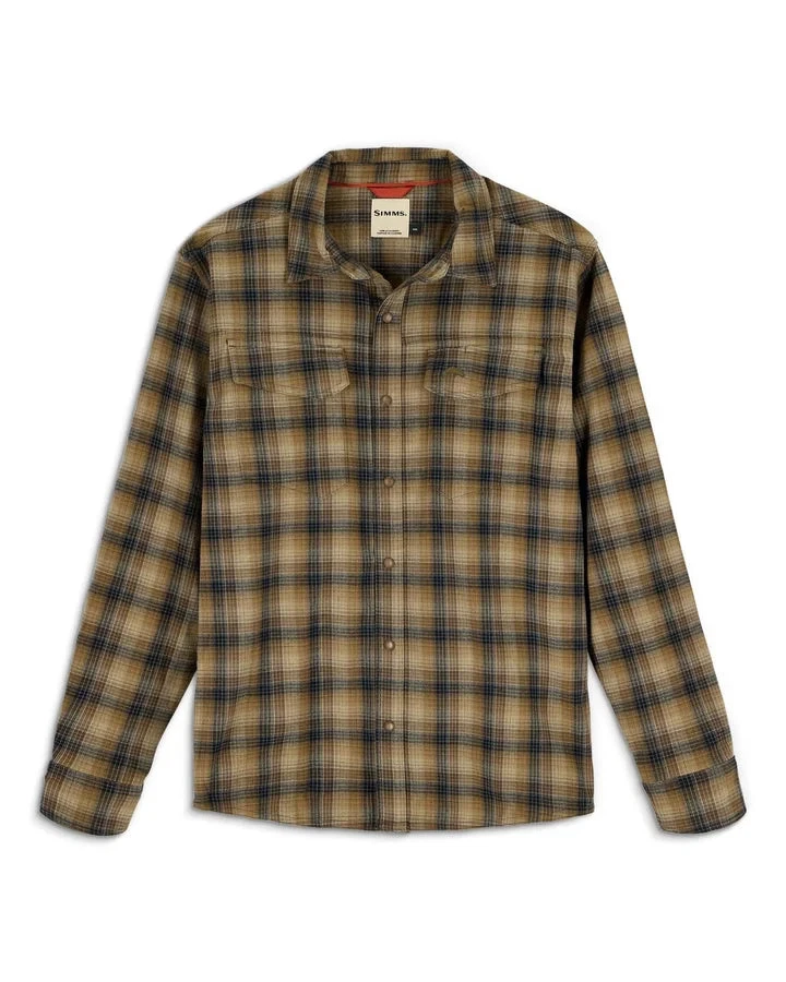 CAMISA DE FRANELA SIMMS GALATINA - CUADROS KENNEBEC: PIEDRA DE ACERO