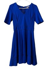 Banana Republic Women Size 4 Dress Fit & Flare Blue Zip Formal Skater Party City
