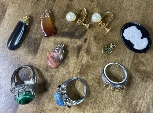 Lot of Vintage Costume Jewelry  Pendants Earings and rings