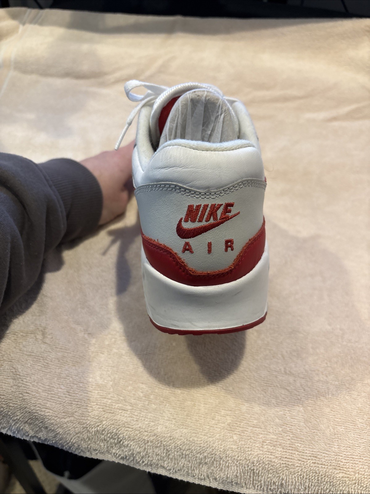 Nike Air Max 90/1 OG University Red White Grey Men’s Size 8.5 AJ7695-100 No Box thumbnail 4