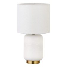 Henn Hart Hennhart 15 Modern 1-Light Table Lamp Chiffon White Fabric Drum Shade