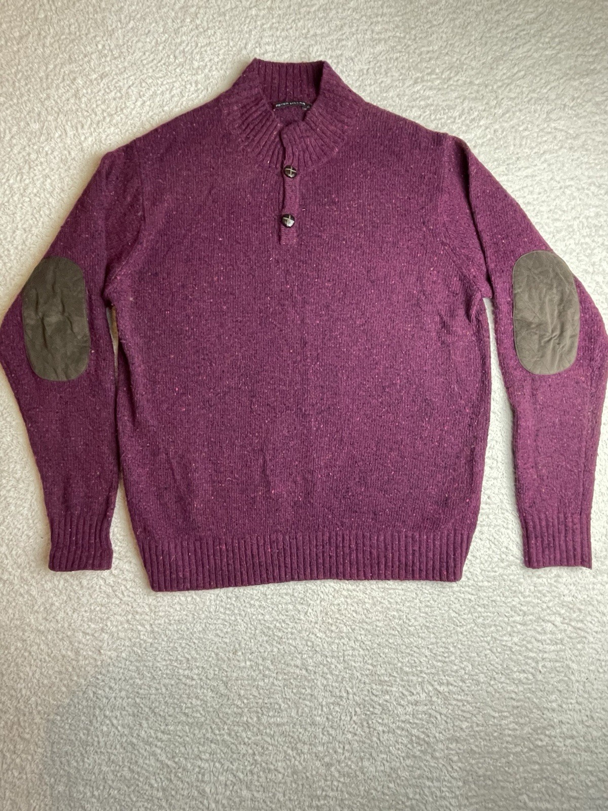 Peter Millar Wool Blend Sweater Elbow Patch Butto… - image 1