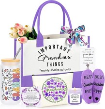 Grandma Gifts, Christmas Mothers Day Birthday Gifts for Grandma Basket Set of 7
