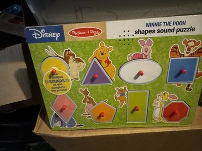 Melissa & Doug Disney Winnie The Pooh Shapes Sound Puzzle - Wooden Peg Puzzle B3