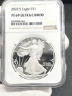 2022- S U.S. Mint Silver American Eagle 1 oz Silver Proof Coin NGC PF 69 UC