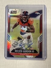 Melvin Gordon Autograph 2021 Score Signatures RED Zone Broncos Serial #D /20