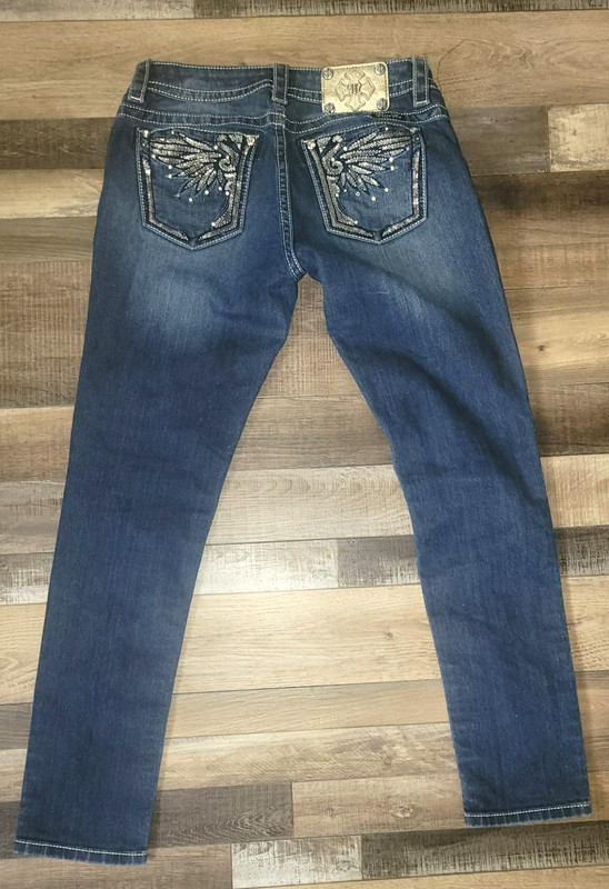 Miss Me Jeans Women 29 Signature Skinny Leg Embellished Western Denim Blue 31x30