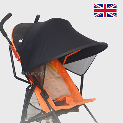BLACK Universal Baby Child Pushchair Stroller Pram Buggy Sun Shade Canopy  Covers UK
