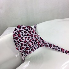 K403 P String Thong Grape Smugglers Contoured Pouch Leopard Printed Swim fabric