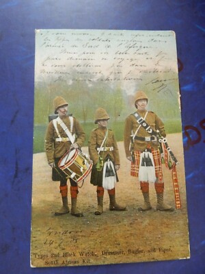 AK SCHWARZE UHR SÜDAFRIKA BAUSATZ JUNGE SOLDAT 1905 GERISSENER RAND P9 d3