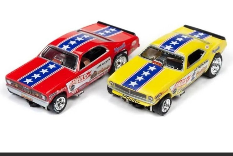 AW Hot Wheels Legends of 1/4 Mile Snake vs Mongoose HO Slot Car Drag