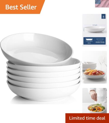 Valentine's Day Gift: 6 Classic 30oz Wide Pasta Bowls – Elegant Tableware