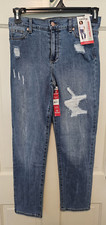 Jordache Girls youth Jeans Size 18 Distressed High Rise Stretch Denim NWT