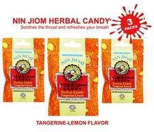 Cough Flu Sore Throat Herbal Candy Nin Jiom 20g Tangerine Lemon Flavor 3 Packs