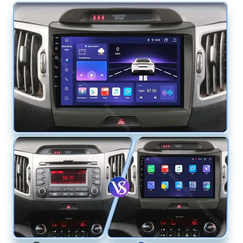 Radio estéreo para automóvil Kia Sportage Android 13 Carplay 2010-2016 WIFI GPS NAVEGACIÓN BT Foto 2 de 4