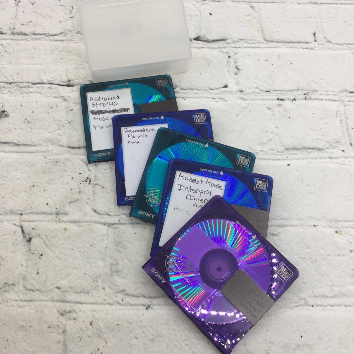 80's ALIVE MD ミニディスク mini disc Sony Recordable MD 80 Min. Mini Discs Color Collection - Lot of 5
