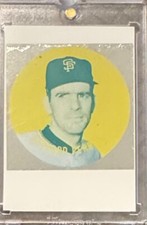 1967 TOPPS DISC GAYLORD PERRY BASEBALL TEST SET PROOF FROM TOPPS VAULT 1/1