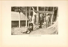 1896 1st Ed. Denton Antique Original Deer Hunting Print