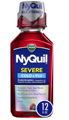 (2PK) Nyquil Severe Cold & Flu Liquid, Berry 12 Fl Oz 323900038158VL