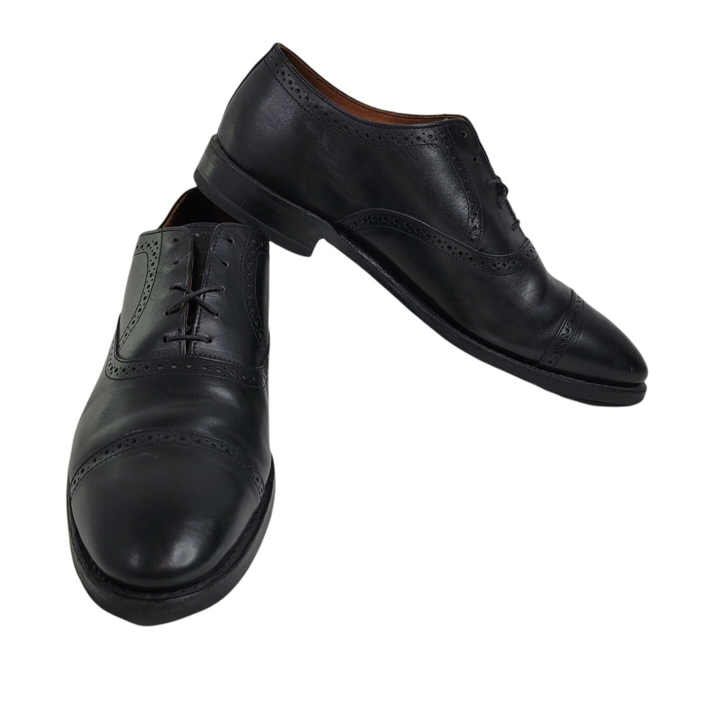 SAOLA Oxford Allen Edmonds Van Ness in pelle con punta a cappuccio da uomo taglia 11 5 B nere