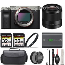 Sony a7C Camera Silver 28mm f/2 Lens UV Filter 64GB Handbag And More