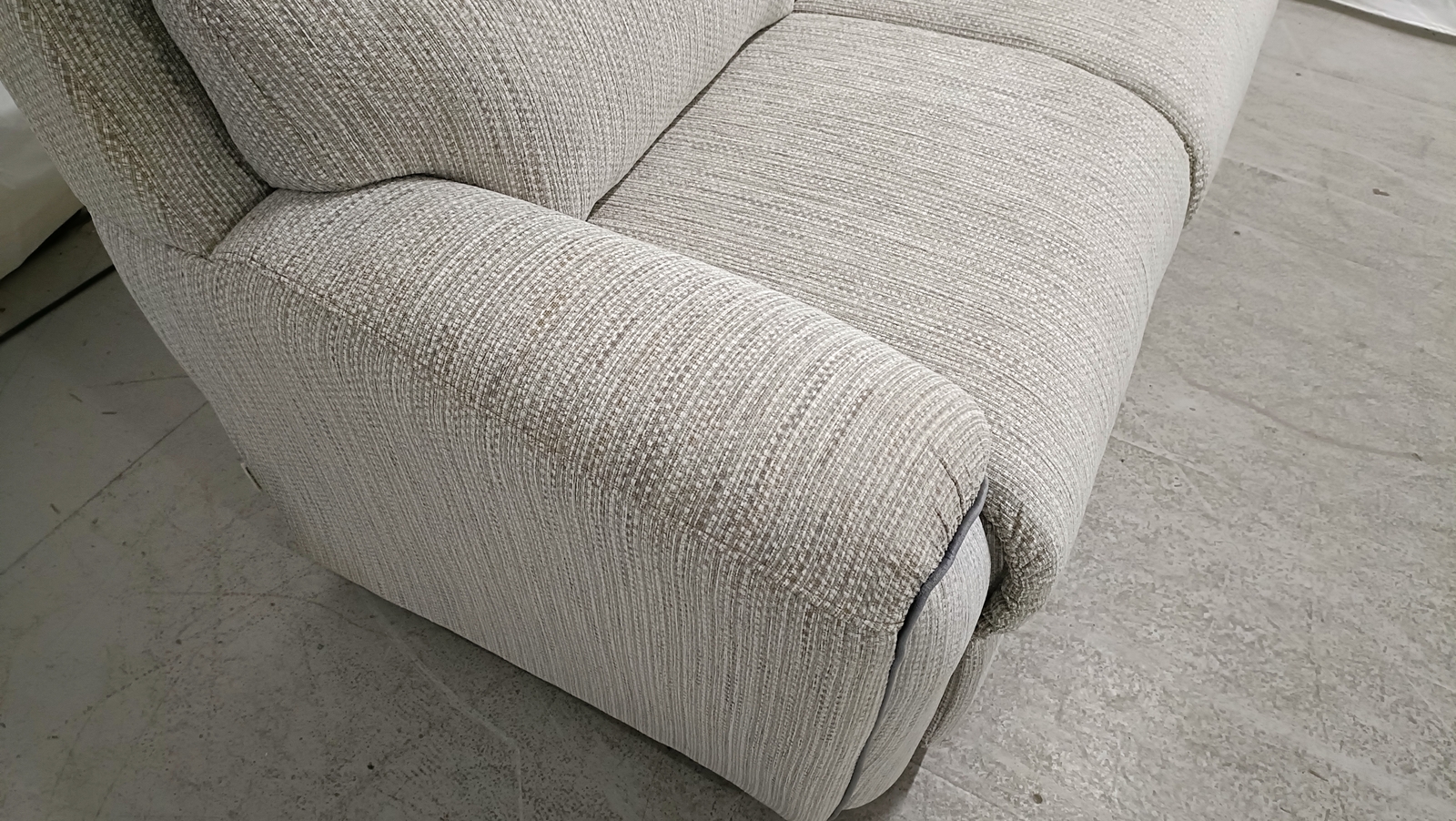 LaZBoy Pittsburgh Lucky Silver/Camille Dark Grey Pipe 2 Seat Sofa RRP